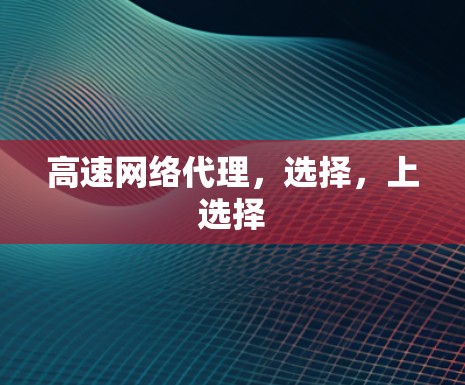 高速网络代理，选择，上选择